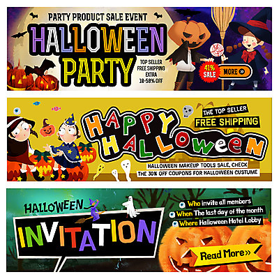 PSD 템플릿 배너 여자 어린이 웹템플릿 여러명 파티 할로윈 유령 빗자루 마녀 박쥐 마녀모자 마녀복장 잭오랜턴 웹배너 이미지템플릿 모자_잡화 다수 포유류 사람 이벤트 청소도구 이벤트의상 파일형식