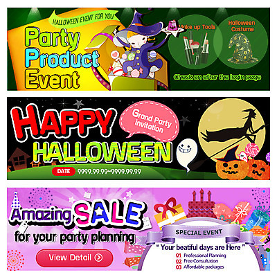 PSD 템플릿 배너 여자 웹템플릿 두명 선물상자 파티 케이크 고깔모자 할로윈 유령 마녀 마녀모자 마녀복장 잭오랜턴 웹배너 이미지템플릿 모자_잡화 디저트 선물 사람 이벤트 상자 이벤트의상 파일형식