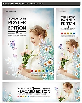 PSD 백인 템플릿 배너 배너템플릿 여자 가로배너 꽃 ZIP 포스터 세로배너 신부 꽃다발 나비 결혼 한명 20대 세트 현수막 웨딩박람회 서양인 식물 1 곤충 사람 이벤트 청년 가로 세로 박람회 파일형식
