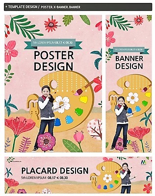 PSD 템플릿 배너 배너템플릿 여자 가로배너 ZIP 포스터 세로배너 어린이 미술 한명 서기 앞모습 세트 한국인 현수막 붓 팔레트 1 뷰포인트 모션 문화예술 사람 동양인 가로 세로 파일형식