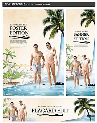 PSD 서양인 템플릿 배너 커플 배너템플릿 여자 남자 수영복 가로배너 ZIP 포스터 세로배너 바다 수영장 성인 두명 앞모습 여름 여름휴가 바캉스 세트 비키니 걷기 손잡기 현수막 파라솔 선베드 외국인 옷 계절 뷰포인트 의자 관계 모션 휴가 사람 가로 세로 파일형식 여름_계절