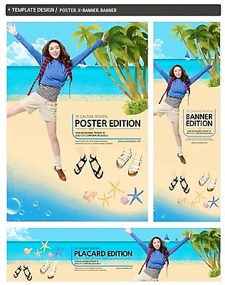 PSD 템플릿 배너 배너템플릿 여자 가로배너 ZIP 포스터 세로배너 발 성인 해변 앞모습 신체부위 세명 여름 여름휴가 바캉스 세트 모래사장 야자수 점프 만세 한국인 현수막 샌들 나무 계절 바다 뷰포인트 신발 모션 휴가 사람 동양인 가로 세로 파일형식 여름_계절
