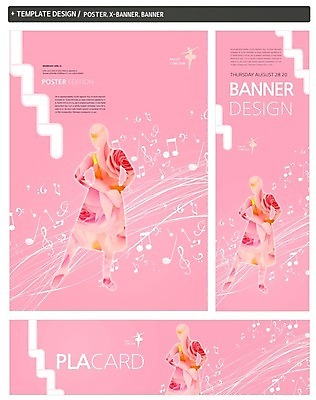 PSD 템플릿 배너 배너템플릿 여자 가로배너 실루엣 ZIP 포스터 세로배너 음악 음표 한명 세트 현수막 발레 1 기호 문화예술 촬영기법 사람 가로 세로 춤 파일형식