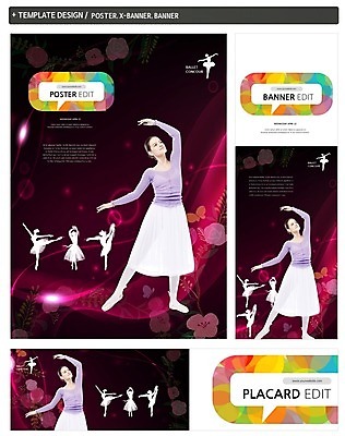 PSD 서양인 템플릿 배너 배너템플릿 여자 가로배너 ZIP 포스터 세로배너 포즈 여러명 성인 세트 현수막 발레 발레리나 발레복 외국인 옷 다수 사람 가로 세로 춤 파일형식
