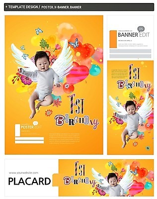 PSD 템플릿 배너 배너템플릿 남자 가로배너 꽃 ZIP 포스터 세로배너 나비 날개 한명 세트 한국인 현수막 하트 아기 생일 천사날개 첫돌 모양 식물 1 기념일 곤충 천사 사람 동양인 가로 세로 파일형식