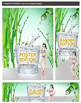 PSD 백인 템플릿 배너 배너템플릿 여자 가로배너 ZIP 포스터 세로배너 한명 성인 세트 비키니 현수막 대나무 소주 소주병 소주잔 서양인 나무 1 수영복 술잔 술병 주류 사람 가로 세로 파일형식