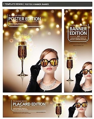 PSD 서양인 템플릿 배너 배너템플릿 여자 가로배너 ZIP 포스터 세로배너 목걸이 한잔 한명 상반신 성인 앞모습 세트 선글라스 현수막 샴페인 샴페인잔 외국인 1 안경 뷰포인트 술잔 장신구 주류 사람 가로 세로 파일형식
