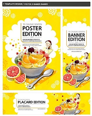 PSD 백인 템플릿 배너 배너템플릿 여자 가로배너 ZIP 포스터 세로배너 과일 여름음식 한명 20대 성인 세트 현수막 과일빙수 제철음식 서양인 1 음식 사람 청년 가로 세로 빙수 제철 파일형식 여름_계절