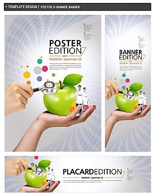 PSD 서양인 외국인 템플릿 손 배너 배너템플릿 여자 남자 가로배너 ZIP 포스터 세로배너 청진기 들기 성인 신체부위 세명 세트 현수막 사과 과일 의료기기 모션 사람 인종 가로 세로 파일형식