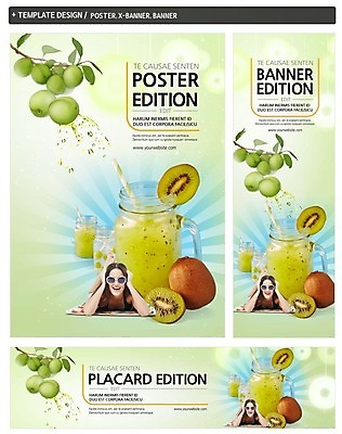 PSD 서양인 템플릿 배너 배너템플릿 여자 가로배너 ZIP 포스터 세로배너 엎드리기 키위 한명 상반신 성인 앞모습 세트 현수막 키위주스 과즙 매실 외국인 1 뷰포인트 과일 모션 사람 가로 세로 과일주스 파일형식