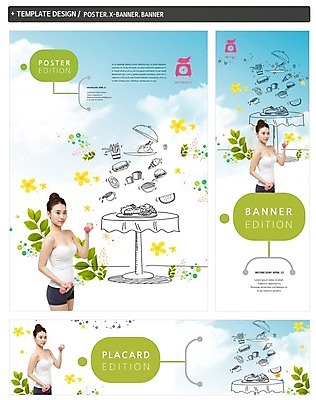 PSD 템플릿 배너 배너템플릿 여자 가로배너 ZIP 포스터 세로배너 다이어트 식탁 패스트푸드 건강 한명 상반신 성인 옆모습 세트 아령 한국인 현수막 1 뷰포인트 탁자 사람 동양인 가로 세로 인스턴트 파일형식
