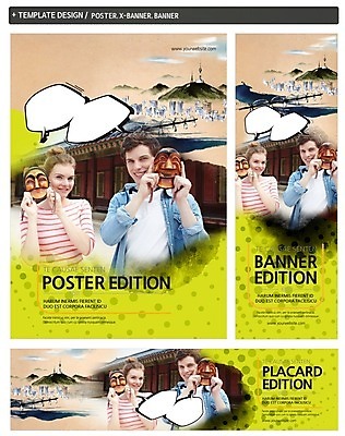 PSD 백인 템플릿 배너 커플 배너템플릿 여자 남자 가로배너 ZIP 포스터 세로배너 여행 말풍선 고건축 한옥 상반신 성인 두명 세트 현수막 탈 국내여행 서양인 한국전통 건축물 관계 가면 사람 가로 세로 파일형식