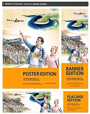 PSD 백인 템플릿 배너 커플 배너템플릿 여자 남자 가로배너 ZIP 포스터 세로배너 여행 고건축 한국 상반신 성인 두명 세트 여행객 현수막 가리킴 가이드북 한반도 국내여행 서양인 건축물 아시아 관계 사람 손짓 가로 세로 파일형식