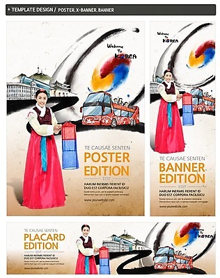 PSD 외국인 템플릿 배너 배너템플릿 여자 가로배너 ZIP 포스터 세로배너 여행 동양인 여러명 성인 세트 여행객 현수막 한복 청사초롱 태극 이층버스 시청 광화문 국내여행 한국전통 문양 다수 버스 한국 사람 인종 가로 세로 전통의상 관공서 초롱 랜드마크 파일형식