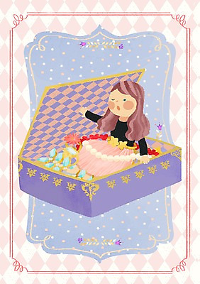 PSD 우먼라이프 여자 일러스트 장신구 한명 성인 쇼핑 기상 보석함 일어나기 국내일러스트 1 라이프스타일 모션 사람 파일형식