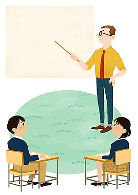 PSD 알파벳 여자 남자 교복 어린이 의자 일러스트 영어교육 성인 세명 교사 칠판 책상 국내일러스트 직업 영어 옷 교육 가구 사람 파일형식