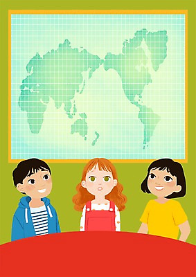 PSD 알파벳 여자 남자 어린이 세계지도 일러스트 영어교육 세명 글로벌 국내일러스트 영어 교육 지도 사람 세계 파일형식