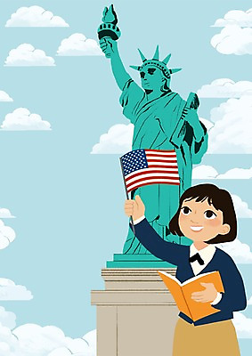 주간 PSD 구름 알파벳 여자 어린이 일러스트 영어교육 한명 야외 책 성조기 자유의여신상 국내일러스트 자연요소 1 영어 교육 사람 미국 세계문화유산 국기 파일형식