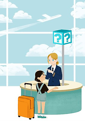 PSD 구름 알파벳 여자 어린이 일러스트 창문 비행기 영어교육 성인 두명 캐리어 공항 길안내 국내일러스트 자연요소 영어 교육 항공교통 교통시설 대중교통 안내 사람 여행가방 파일형식
