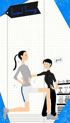 PSD 우먼라이프 여자 일러스트 프레임 성인 두명 건강관리 헬스 아령 개인지도 런지 케틀벨 프레임일러스트 국내일러스트 라이프스타일 건강 관리 사람 운동 연습 파일형식