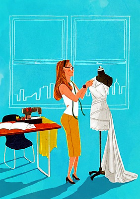 PSD 우먼라이프 여자 의자 일러스트 줄자 한명 성인 마네킹 패션디자이너 재봉틀 책상 의상디자인 안경낌 국내일러스트 1 라이프스타일 디자인 안경 가구 자 사람 디자이너 파일형식