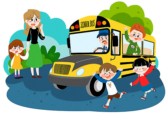 PSD 여자 남자 도로 어린이 일러스트 안전 여러명 성인 달리기 운전사 사건 교통안전 어린이사고 버스기사 셔틀버스 국내일러스트 직업 길 다수 교통시설 모션 버스 사람 파일형식