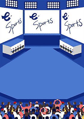 PSD 여자 남자 포스터 문화 예술 백그라운드 일러스트 문화예술 조명 여러명 성인 스크린 모니터 무대 군중 프로게이머 국내일러스트 직업 다수 사람 컴퓨터 게이머 파일형식