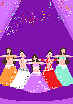 PSD 여자 포스터 문화 예술 백그라운드 일러스트 문화예술 여러명 성인 무대 춤 밸리댄서 밸리댄스 밸리댄스복 국내일러스트 다수 사람 파일형식