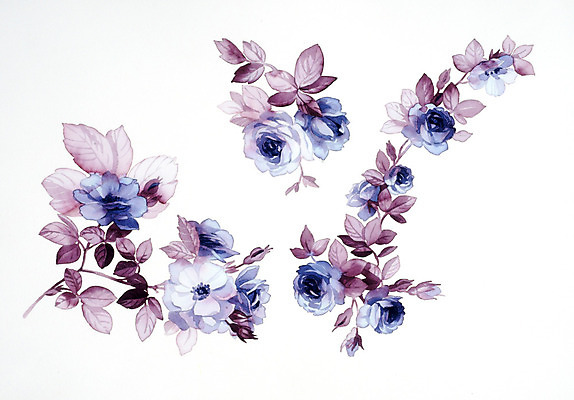 JPG 해외이미지 식물 꽃 꽃다발 일러스트 붓터치 수채화 사람없음 그림 번짐 해외202004 해외일러스트 파일형식 효과 이미지허브