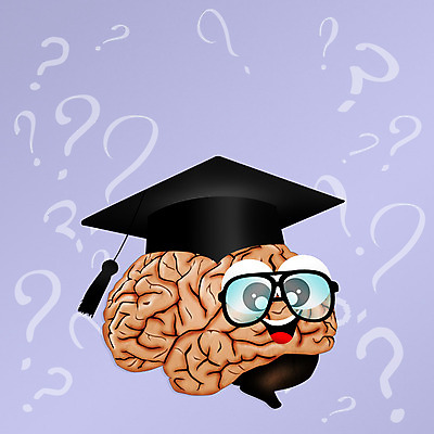 JPG 해외이미지 캐릭터 안경 컨셉 일러스트 학사모 졸업 사람없음 물음표 뇌 해외202004 해외일러스트 일러캐릭터 모자_잡화 기호 잡화 교육 파일형식 이미지허브