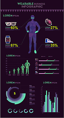 안경 장갑 신발 일러스트 비즈니스 통계 그래프 사람모양 사람없음 자료 인포그래픽 손목시계 웨어러블 국내일러스트 AI파일 모양 잡화 시계 장신구 파일형식 벡터