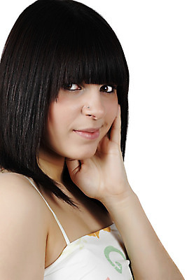 포토 JPG 해외이미지 백인 갈색머리 한명 흰색 고립 해외202004 해외포토 서양인 1 헤어스타일 컬러 사람 파일형식 이미지허브