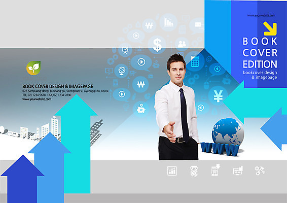 PSD 템플릿 편집 표지디자인 북디자인 출판디자인 표지 남자 화살표 지구 리플렛 북커버 비즈니스 한명 서기 정장 팜플렛 상반신 성인 앞모습 비즈니스맨 손내밀기 이미지템플릿 1 옷 뷰포인트 모션 사람 손짓 직장인 파일형식