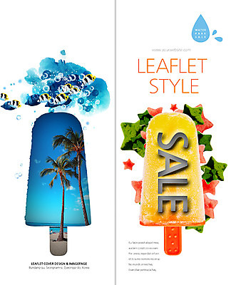PSD 템플릿 편집 표지디자인 북디자인 출판디자인 표지 리플렛 2단접지 북커버 조류 아이스크림 팜플렛 해변 사람없음 여름휴가 바캉스 야자수 세일 이미지템플릿 나무 동물 바다 휴가 디저트 파일형식 여름_계절