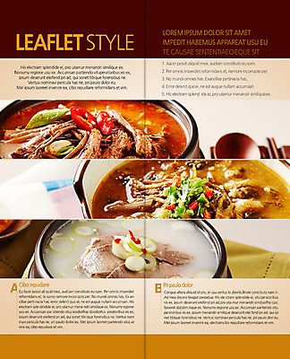 PSD 템플릿 편집 표지디자인 북디자인 출판디자인 내지 음식 리플렛 2단접지 북커버 팜플렛 사람없음 설렁탕 육개장 추어탕 이미지템플릿 한식 탕 국 파일형식