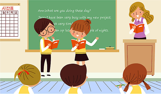 학생 영어 여자 남자 교복 일러스트 교실 학교 청소년 실내 영어교육 여러명 성인 책 스쿨라이프 교사 칠판 시간표 단상 국내일러스트 AI파일 직업 문자 라이프스타일 옷 교육 다수 사람 내부 계획 파일형식 벡터