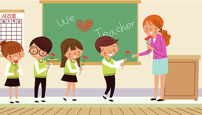 학생 여자 남자 교복 일러스트 학교 청소년 여러명 성인 스쿨라이프 교사 칠판 시간표 스승의날 카네이션 단상 국내일러스트 AI파일 직업 라이프스타일 옷 교육 기념일 꽃 다수 사람 계획 파일형식 벡터