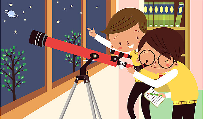 나무 학생 남자 교복 별 일러스트 창문 학교 청소년 책장 실내 두명 스쿨라이프 행성 관찰 천체망원경 국내일러스트 AI파일 자연요소 식물 라이프스타일 옷 교육 가구 모션 사람 내부 우주 망원경 파일형식 벡터