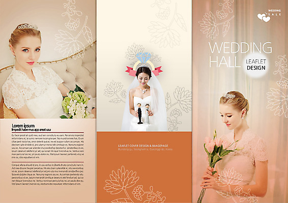 PSD 백인 템플릿 편집 표지디자인 북디자인 출판디자인 여자 표지 신부 인형 리플렛 부케 웨딩드레스 결혼 북커버 3단접지 팜플렛 상반신 20대 성인 세명 30대 한국인 신랑신부인형 신부복 이미지템플릿 서양인 드레스 꽃다발 사람 동양인 이벤트 청년 장년 파일형식
