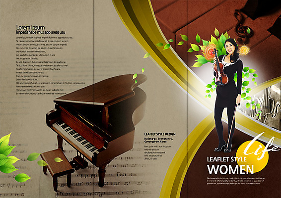 전신 PSD 템플릿 편집 표지디자인 북디자인 출판디자인 여자 표지 악기 음악 리플렛 북커버 3단접지 한명 서기 동양인 팜플렛 성인 취미 건반 바이올린 그랜드피아노 이미지템플릿 1 모션 현악기 문화예술 사람 인종 피아노 파일형식