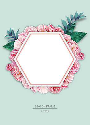 PSD 계절 꽃 종이 잎 일러스트 자연 프레임 사람없음 봄 꽃프레임 자연물 프레임일러스트 국내일러스트 식물 생태계 파일형식