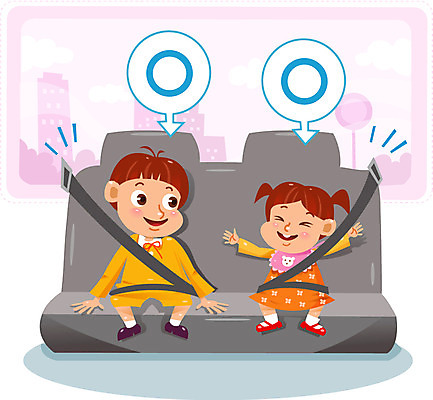 여자 남자 어린이 일러스트 두명 유치원생 보호 교통안전 차안 어린이사고 안전벨트 국내일러스트 AI파일 컨셉 안전 사람 사건 파일형식 벡터