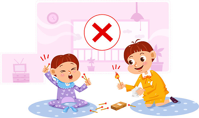 남자 어린이 일러스트 두명 유치원생 위험 성냥 화재 어린이사고 불장난 국내일러스트 AI파일 컨셉 사람 사건 파일형식 벡터