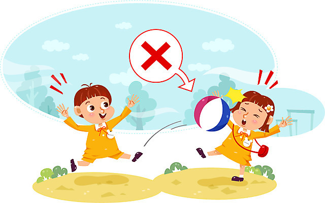 여자 남자 어린이 일러스트 공 두명 유치원생 위험 어린이사고 공차기 국내일러스트 AI파일 컨셉 모션 사람 사건 파일형식 벡터