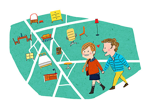 PSD 커플 여자 남자 가구 의자 일러스트 탁자 거리 성인 두명 쇼핑 소파 손잡기 침대 스탠드 책상 즐거움 서랍장 화장대 설레임 국내일러스트 감정 생활용품 관계 모션 조명 사람 파일형식