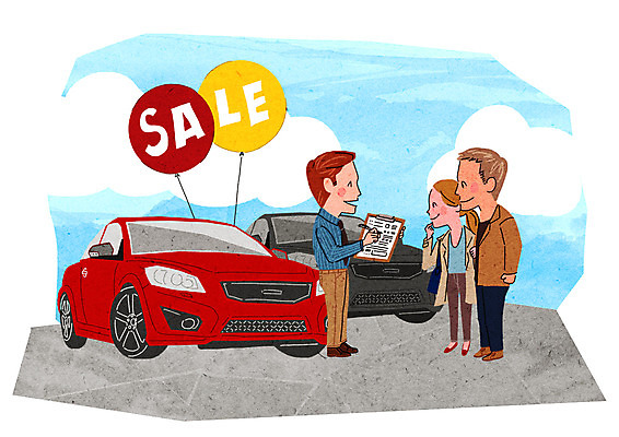 PSD 부부 커플 여자 남자 일러스트 자동차 성인 쇼핑 세일 즐거움 판매원 설레임 국내일러스트 직업 감정 육상교통 관계 사람 파일형식