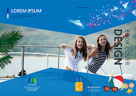 PSD 서양인 템플릿 편집 표지디자인 북디자인 출판디자인 여자 표지 리플렛 북커버 팜플렛 상반신 20대 성인 두명 앞모습 여름휴가 바캉스 선글라스 캐리어 비치볼 이미지템플릿 외국인 안경 뷰포인트 공 휴가 바캉스용품 사람 청년 여행가방 파일형식 여름_계절