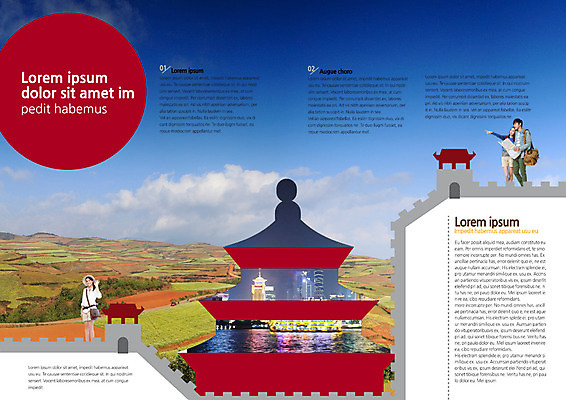 PSD 구름 템플릿 편집 표지디자인 북디자인 출판디자인 여자 남자 내지 리플렛 여행 북커버 팜플렛 상반신 성인 세명 중국 동방명주 이미지템플릿 자연요소 아시아 사람 파일형식