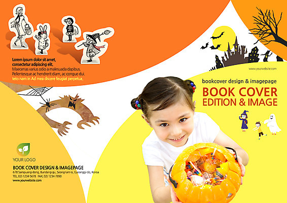 PSD 외국인 템플릿 편집 표지디자인 북디자인 출판디자인 여자 표지 어린이 리플렛 북커버 한명 팜플렛 상반신 앞모습 할로윈 잭오랜턴 이미지템플릿 1 뷰포인트 사람 인종 파일형식