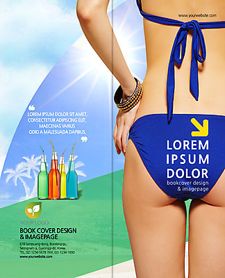 PSD 외국인 템플릿 편집 표지디자인 북디자인 출판디자인 여자 표지 음료 리플렛 2단접지 북커버 유리병 빨대 한명 팜플렛 상반신 성인 뒷모습 여름 비키니 성인여자한명만 이미지템플릿 1 계절 수영복 뷰포인트 병_용기 사람 인종 여자한명만 성인여자만 파일형식